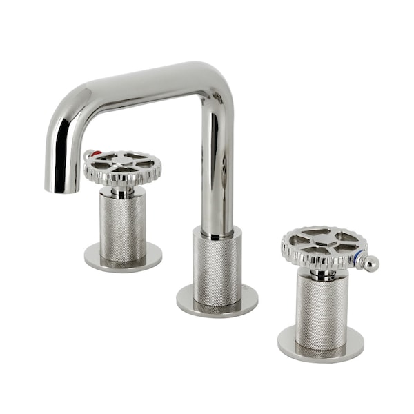 Widespread Bathroom Faucet with Push PopUp, Polished Nickel